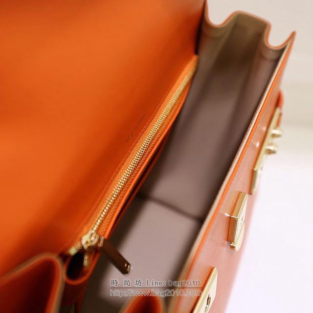 DELVAUX女包 Delvaux Tempete系列 原版牛皮 中號 德爾沃女手提包 手拎包 手腕包 TP0028橙紅色  fcs1403